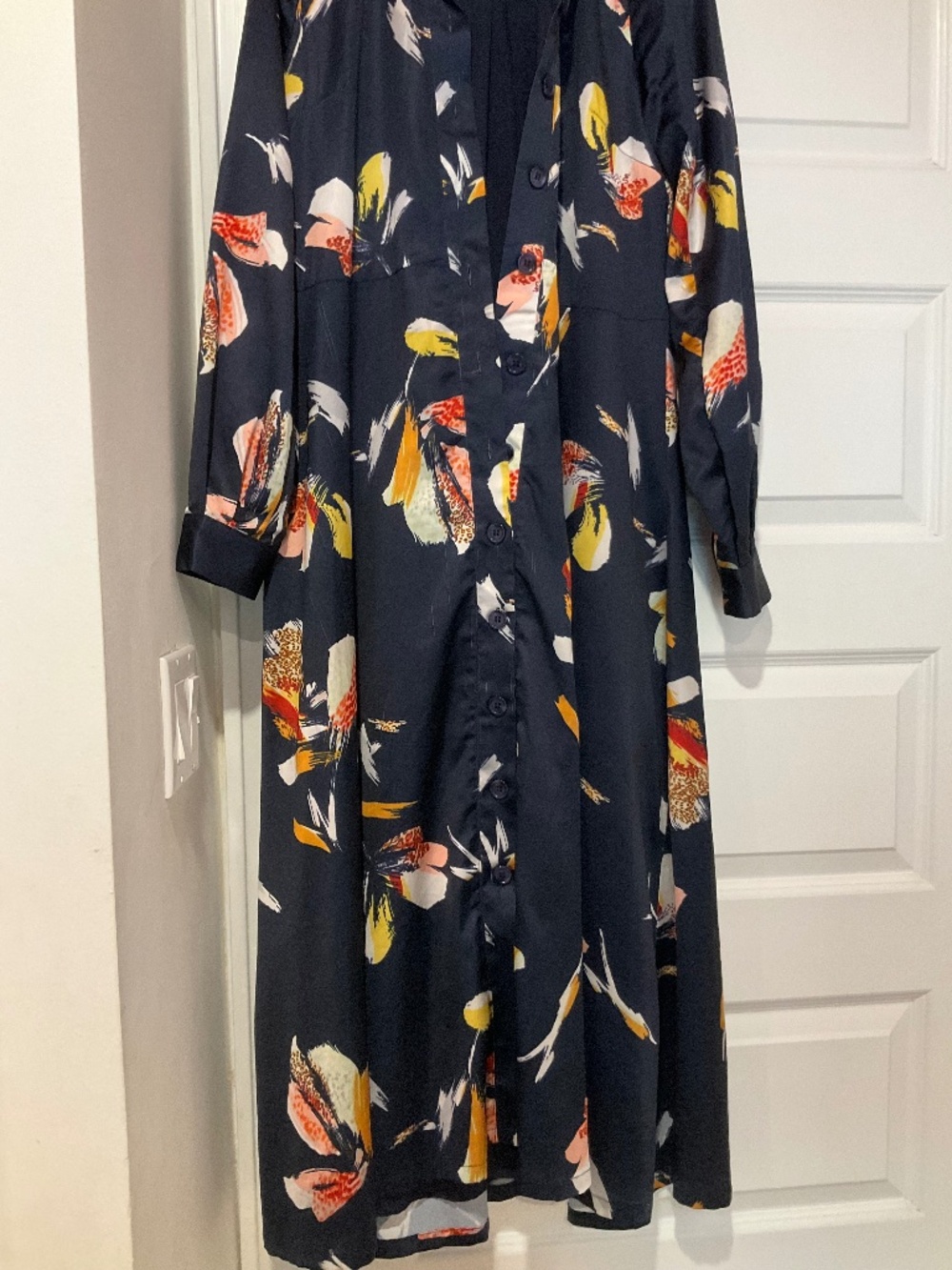 Yakira Bella Abstract Printed Long Sleeve maxi Dress